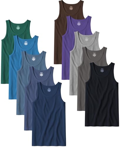 Men's Cotton Tank Top Athletic Undershirts - Multi Pack & Colors