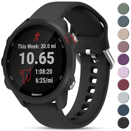 Black Small Garmin Watch Band Replacement for Forerunner 55, 245, 645