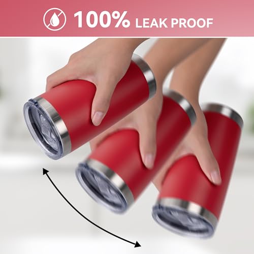 VQRRCKI Red 20oz Stainless Steel Insulated Travel Tumbler with Lid