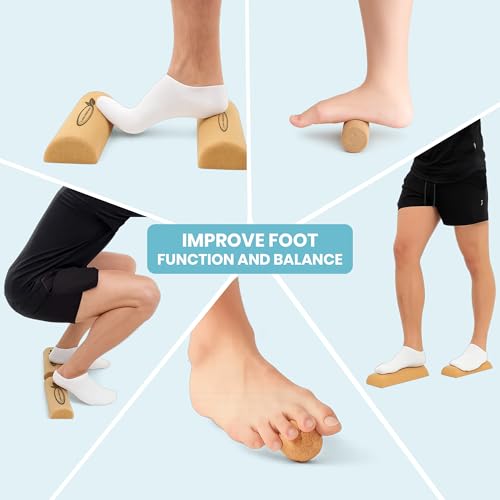 Natural Cork Balance Board Set for Feet & Ankles – Balance Trainer & Self Massage Kit
