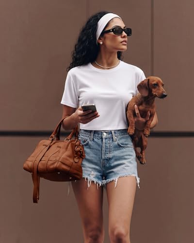 Women's Workout Crop Top - Quick Dry, UPF 50+ Oversized Boxy Tee - White, Small