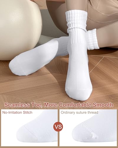 Non-Slip Pilates Socks for Women - 4 Pack, One Size - Black