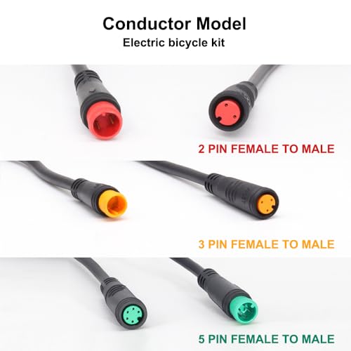 Ebike Extension Cable - Waterproof 3 Pin Female to Male Connector