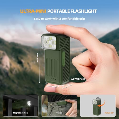 200-Lumen Rechargeable EDC Flashlight with Rotatable Head
