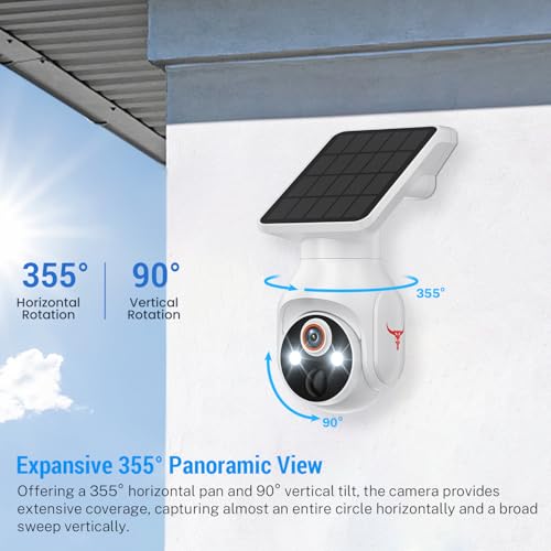 Orbitell 1080p WiFi Outdoor Security Camera with Solar Panel, Battery Powered, AI Motion Detection, Night Vision, Two Way Audio, IP65, Cloud Storage, Human Detection, 2.4GHz Wi-Fi, Pan Tilt Control