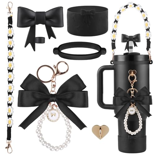 Cute Bow Accessories Set for Stanley Cup - Black