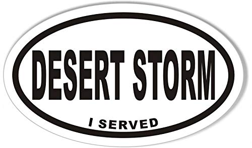 Desert Storm Oval Bumper Sticker - Durable & Weatherproof