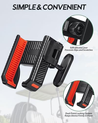 Magnetic Golf Cart Phone Holder - 360° Rotation - Red