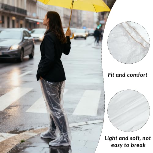 4 Pack Disposable Waterproof Rain Pants with Shoe Covers