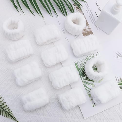 8-Pack Microfiber Wrist Washbands for Face Washing - Absorbent Spa Towels