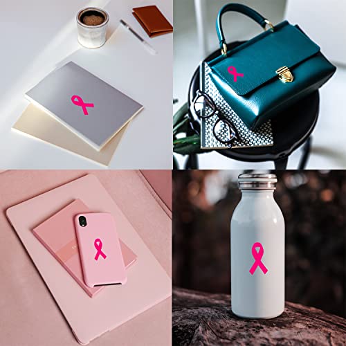 Pink Ribbon Stickers - 500 pcs Breast Cancer Awareness, Waterproof