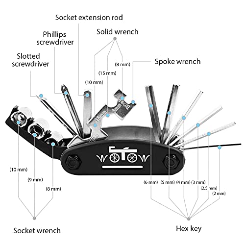 16-in-1 Bike Repair Tool Kit with Tire Levers & Wrenches