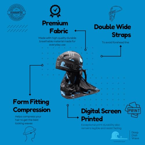 Silk Durag for Men - Premium Breathable Hair Wrap - Black