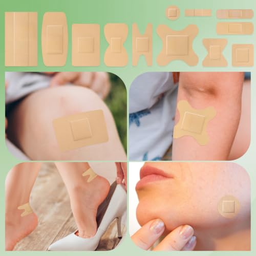 500 Counts Assorted Bandages Bulk Variety Pack, 12 Styles Flexible Fabric - CXYARY (Bandages Assorted-500p)