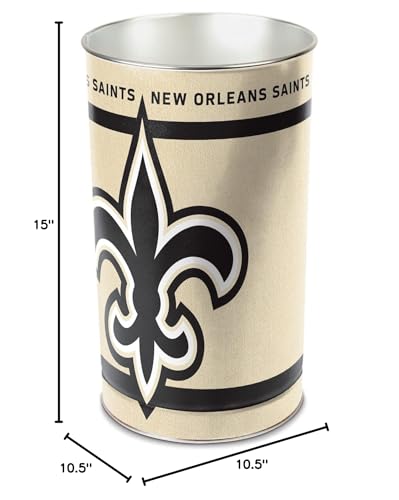 New Orleans Saints 15-Inch Tapered Wastebasket - NFL Team Decor