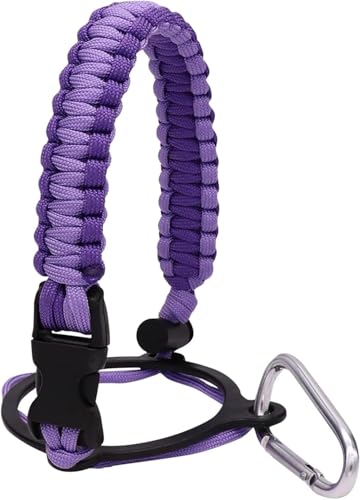 Purple Paracord Water Bottle Handle Strap with Carabiner