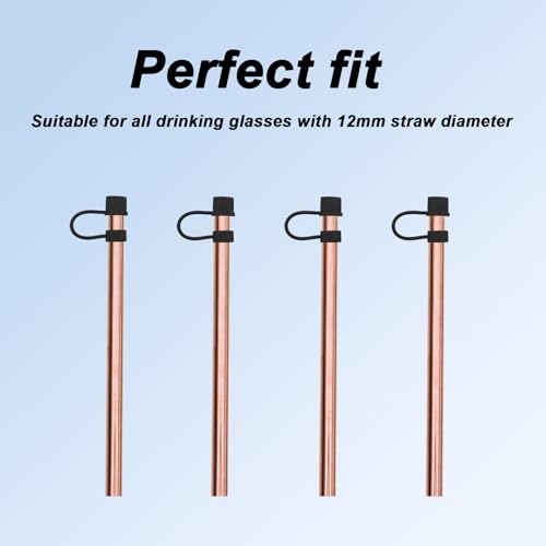 Silicone Straw Tip Covers for 30oz and 40oz Tumblers - 4 Pack, Black