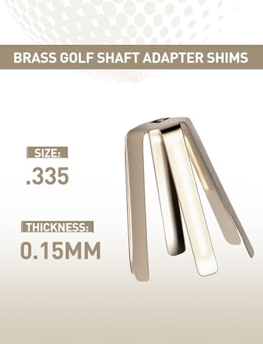 Universal Golf Shaft Adapter Shims - Brass, 12 Pcs, Gold