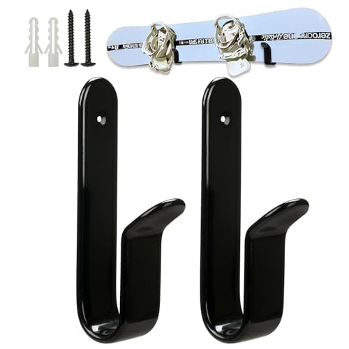 Heavy-Duty Snowboard Wall Mount Clips - 2 Pack Display Stand