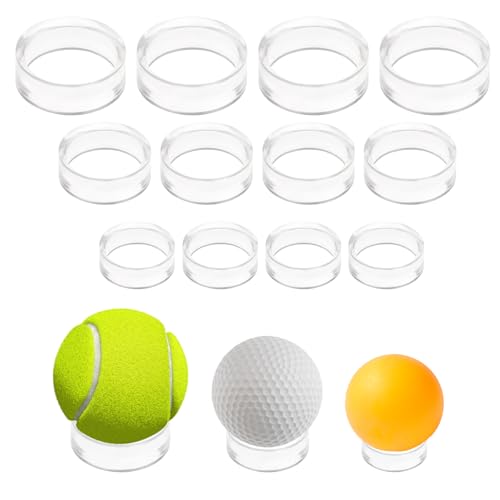 15 Pcs Clear Acrylic Baseball Holder Set - 3 Sizes for Display