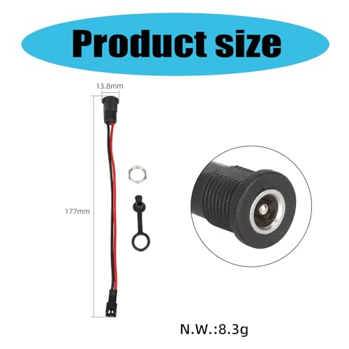 5.5x2.1mm Electric Scooter Charging Port Socket with Dust Plug