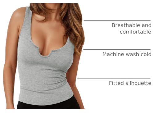 Womens Slim Fit Ribbed Knit Tank Top - Medium, Grey