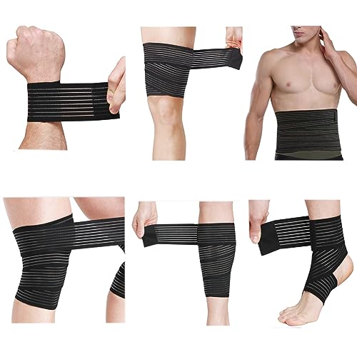 Thigh High Compression Bandage - Adjustable Full Leg Support - Black