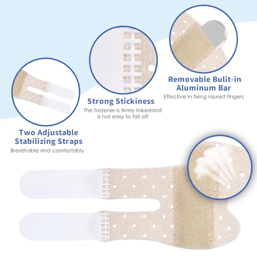 Adjustable Finger Brace - 5 PCS Breathable Trigger Finger Splint - One Size Beige
