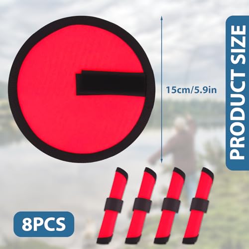 8-Pack Fishing Rod Lure Wraps - 6" Neoprene Protector Sleeves
