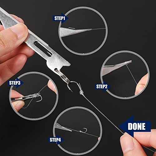 Fishing Knot Tying Tool - 3 Pcs Quick Tie Fly Angler Accessories - Silver