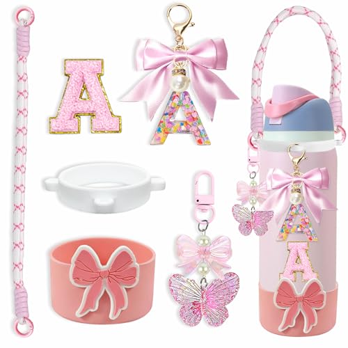 Silicone Boot and Strap Accessory Set for 24oz Water Bottles - Pink Bow