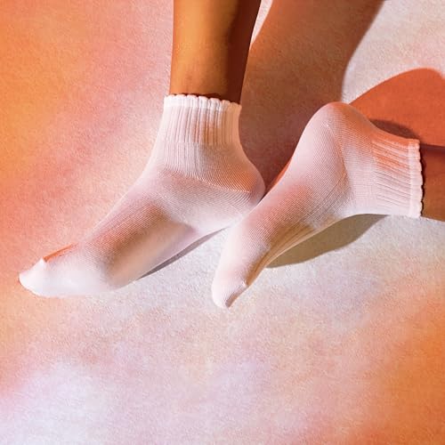 Adidas Women's Scallop Quarter Ankle Socks 3 Pack White/Gray Medium