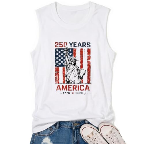 4th of July Tank Top for Women - Patriotic Graphic 250 - Large