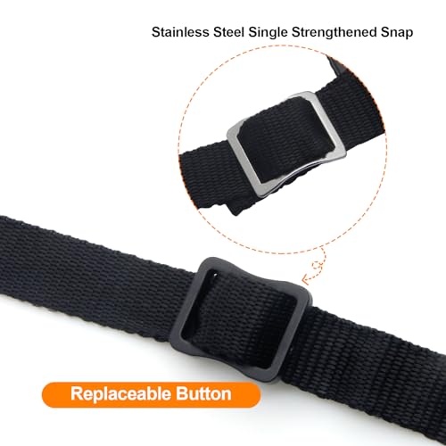Hockey Helmet Chin Strap with Stainless Steel Snap & Ear Loops Replacement Parts