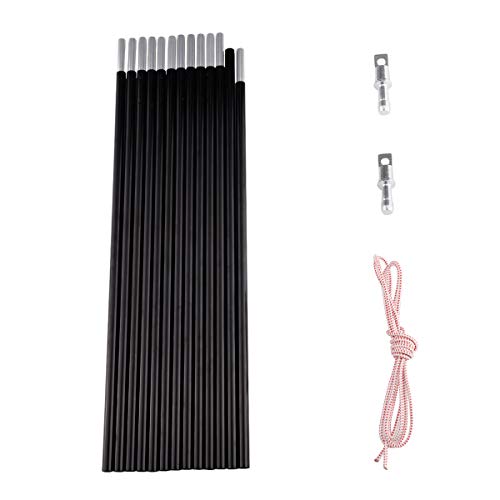 BRILLIANCE4U 20ft Aluminum Tent Poles Replacement Kit - Fits Male & Female Ends, Lightweight, Pack of 2