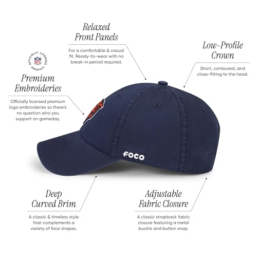 NFL Team Logo Casual Baseball Cap for Men - Adjustable Fit