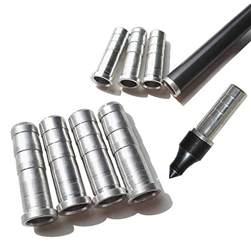 Aluminum Arrow Inserts for ID 6.0mm Carbon Arrows - 12 Pack