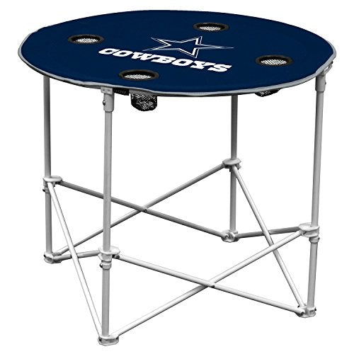 Dallas Cowboys Portable Round Table with Cup Holders - One Size
