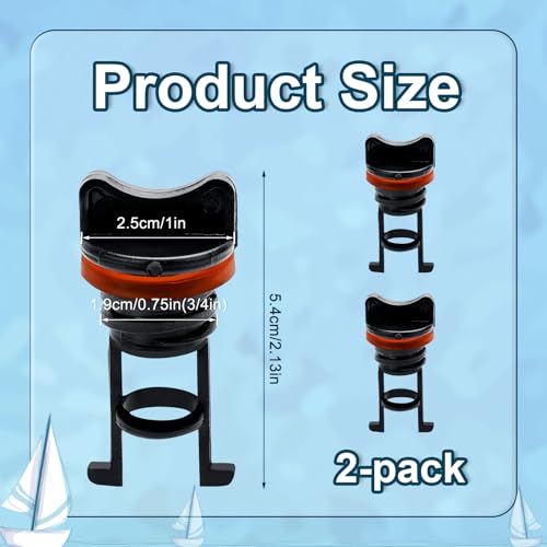 Kayak Drain Plugs - 2 Pack Orange Nylon Boat Scupper Plugs