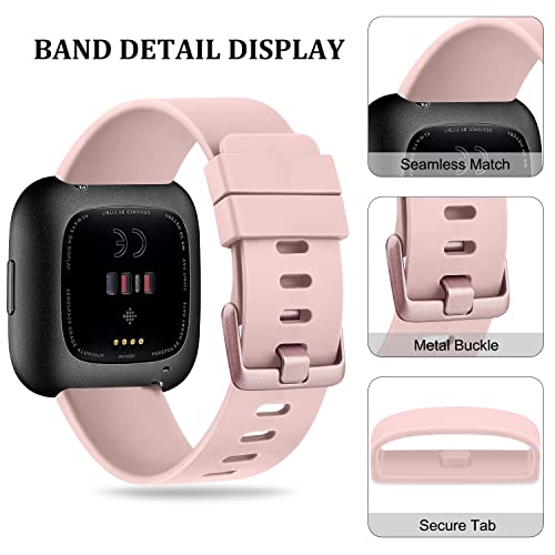 Soft Silicone Replacement Band for Versa 2 Smart Watch - Small, Light Pink