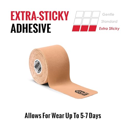 Extra-Sticky Kinesiology Tape - Pre-Cut, 2" Beige Strips