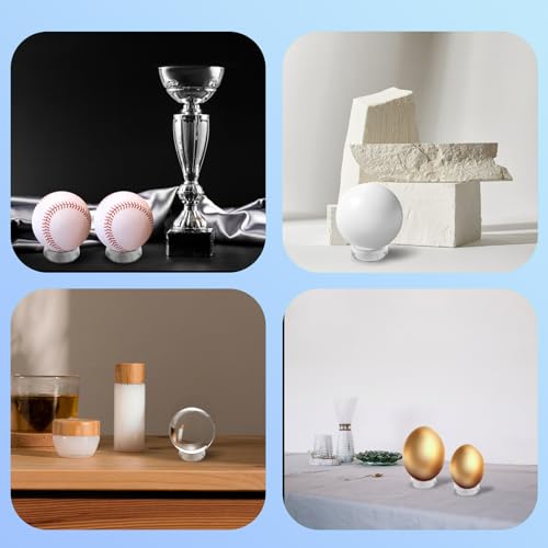 9-Pack Acrylic Ball Display Stands - Round Sphere Holders
