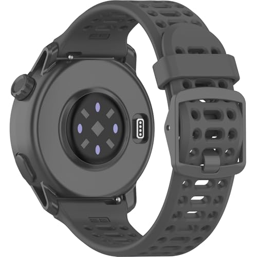 22mm Sport Silicone Bands for COROS PACE 4/3/APEX 2 Pro - Black/Gray