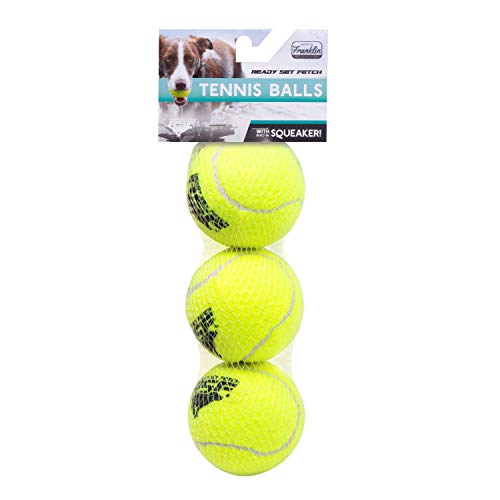 Squeaker Tennis Ball Dog Toy - Pack of 3 Standard 2.7" Yellow