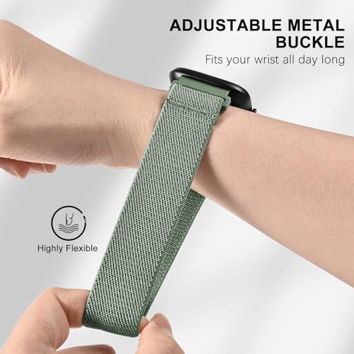 HQzon 5 Pack Elastic Nylon Watch Bands for Amazfit Bip & GTR 2-6, 22mm Sport Strap - Black/Starlight/Rose Pink/Cactus/Stone