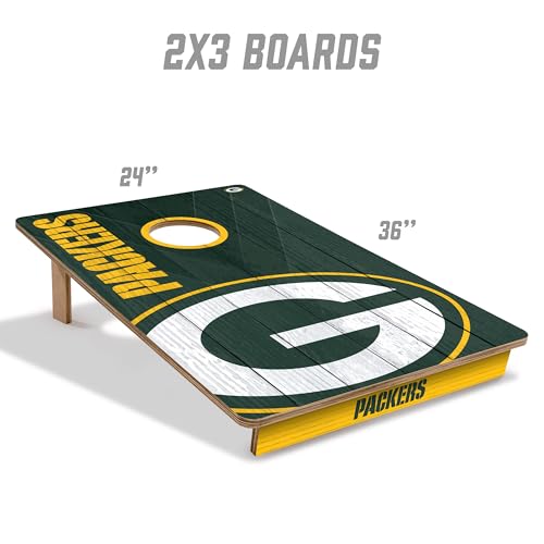 NFL Cornhole Game Set - 2' x 3' Wood Boards with Team Logo Bags - Green Bay Packers