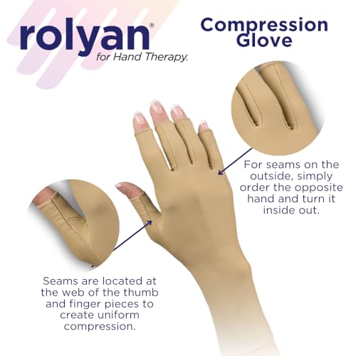 Rolyan Left Small Fingerless Compression Glove for Arthritis & Carpal Tunnel