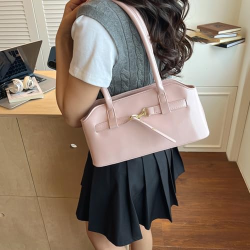 PU Leather Vintage Crossbody Bag for Women - Pink