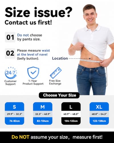 SoloEver Men's Large Black Lumbar Back Brace for Lower Back Pain Relief