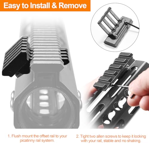 45 Degree Offset Picatinny Rail Mount - 5 Slot, 1 Pack